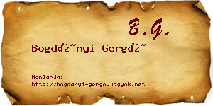 Bogdányi Gergő névjegykártya